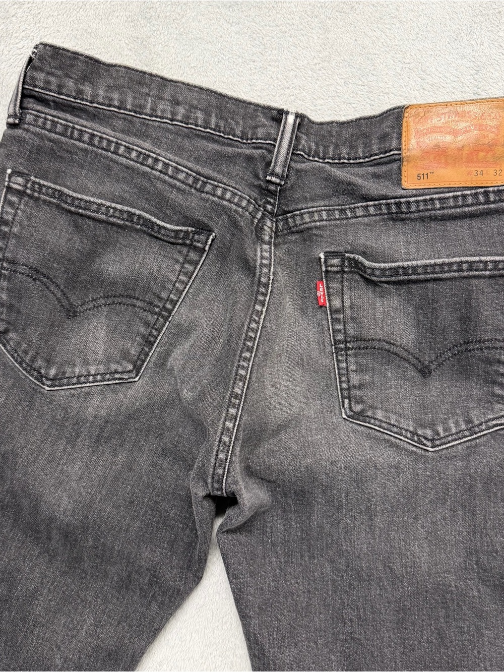 Levis 511 Jeans Mens 34x32 Faded Black Slim Fit Tapered Leg Stretch Denim